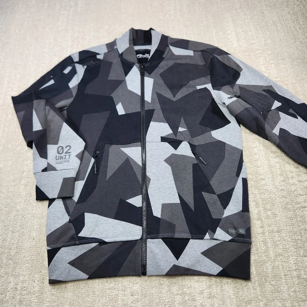 Ralph Lauren RLX Track Jacket Men Small Swedish Camo Cotton Tech Water Repellent